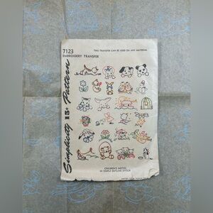 Simplicity Embroidery Transfer Pattern - Animal Designs 1940 Partially used
